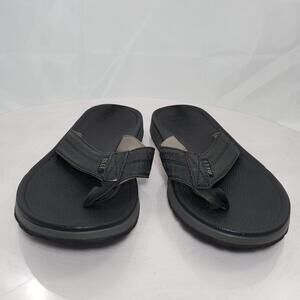Reef Sandals Men 7 Black Synthetic Thong Flip Flop Strap Beach Summer Comfort